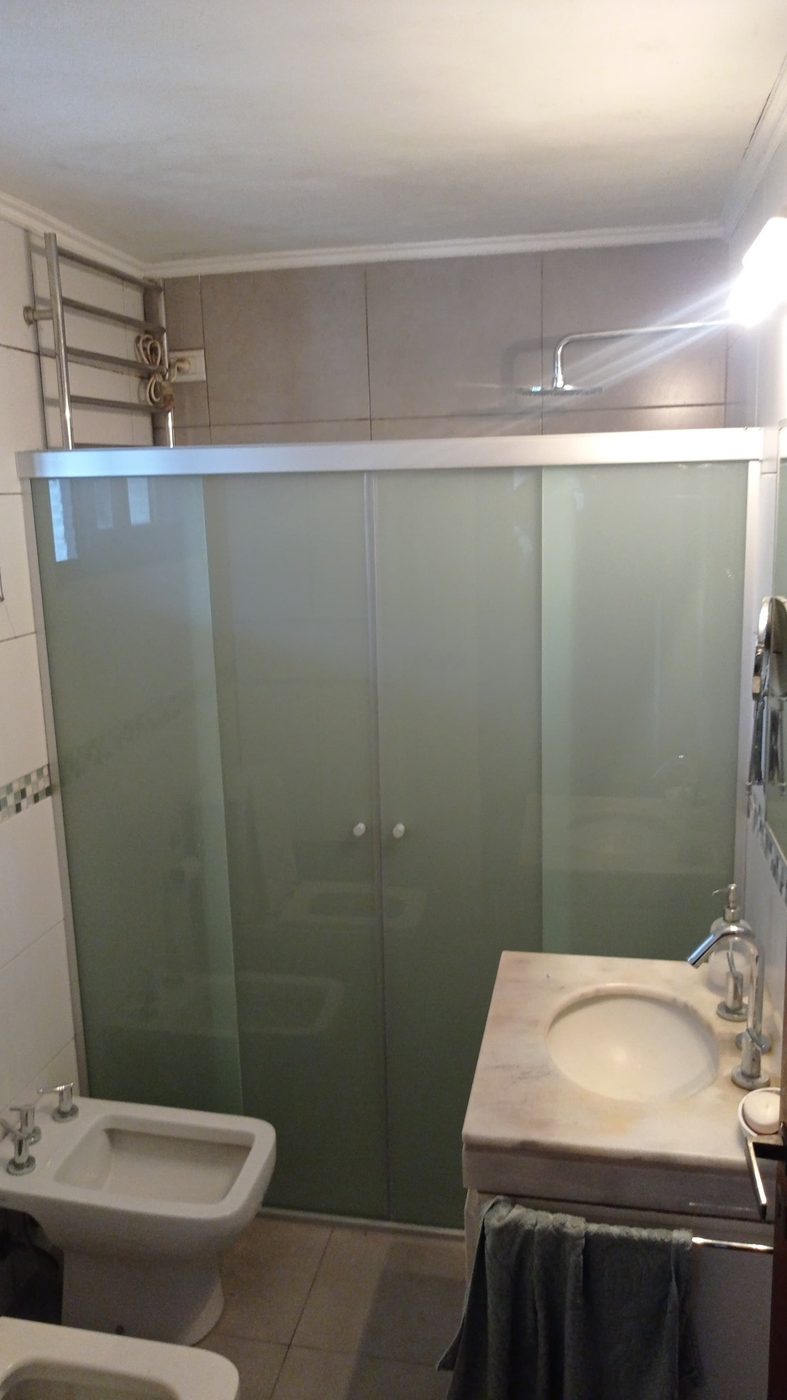 Mampara satinada de dos hojas